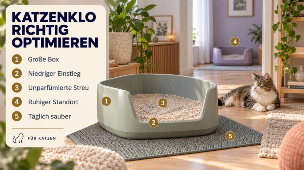 Katzenklo richtig optimieren – fuenf wichtige Faktoren